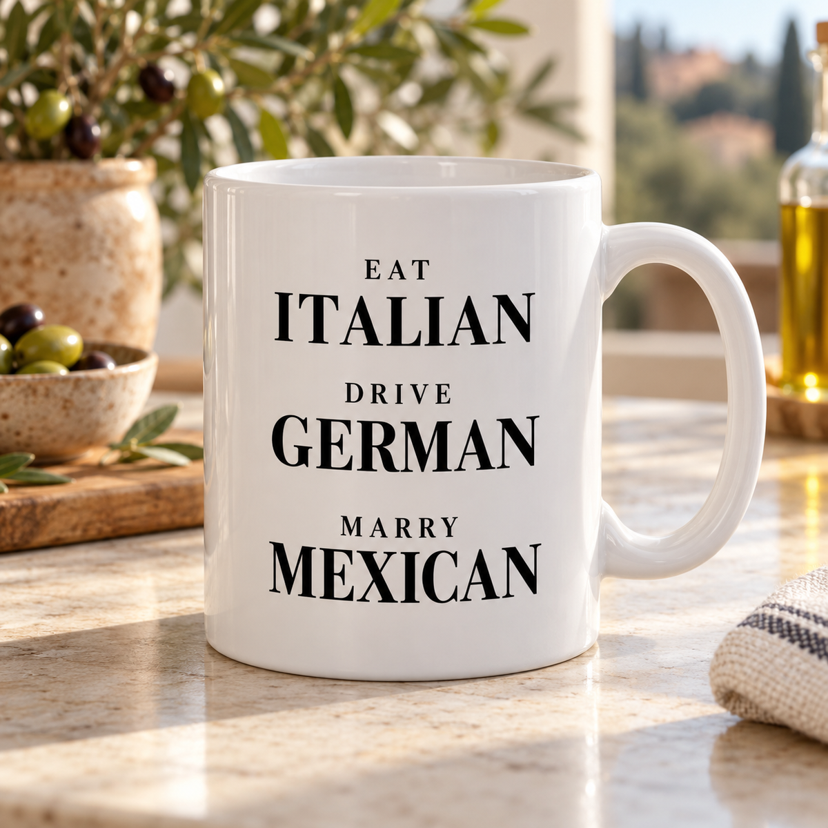 Marry Mexican Mug — AI concept mockup, final print pending