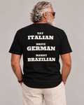 Baba Rani wearing Marry Brazilian Tee — black — rear view
